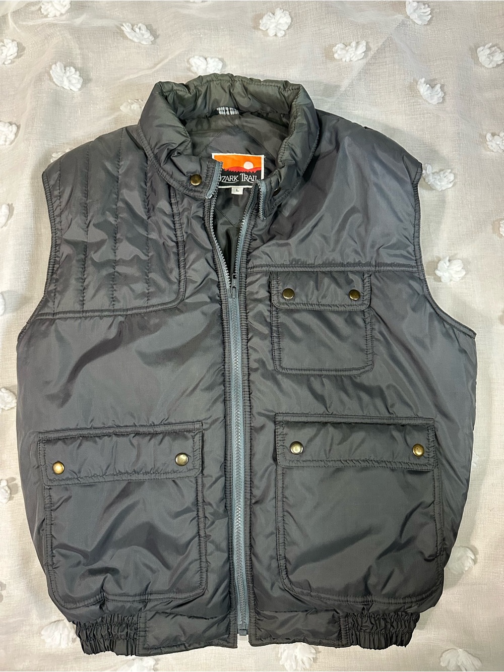 Ozark Trail Men's Dark Gray Quilted Insulated Vest